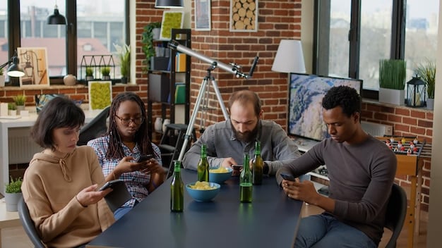 A diverse group of people collaborating around a table, brainstorming and discussing startup ideas, symbolizing innovation and competition in the tech industry.