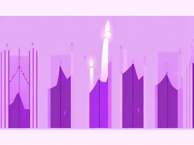 An arrow pointing upwards through a stack of coins, with silhouettes of buildings and factories in the background, representing the shift in business priorities to safeguard and grow investments amidst rising inflation.