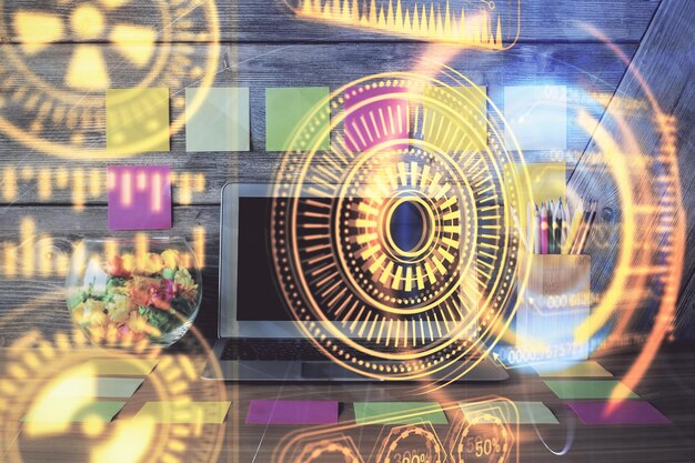A close-up graphic highlighting various security features of a cryptocurrency exchange platform, such as multi-factor authentication, biometric login, and encryption protocols.