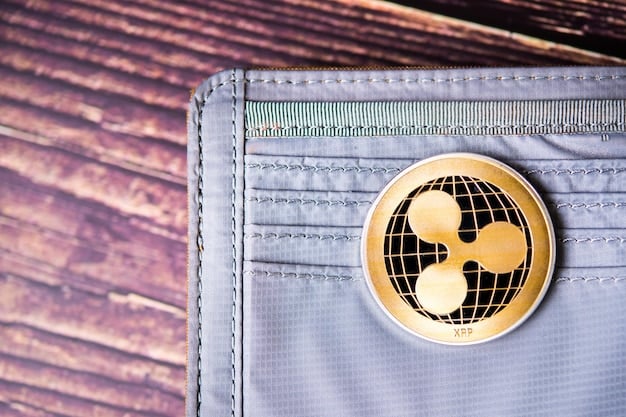 A digital wallet with various cryptocurrencies inside, but the wallet is surrounded by warning signs and caution tape, emphasizing the need for strong security measures.