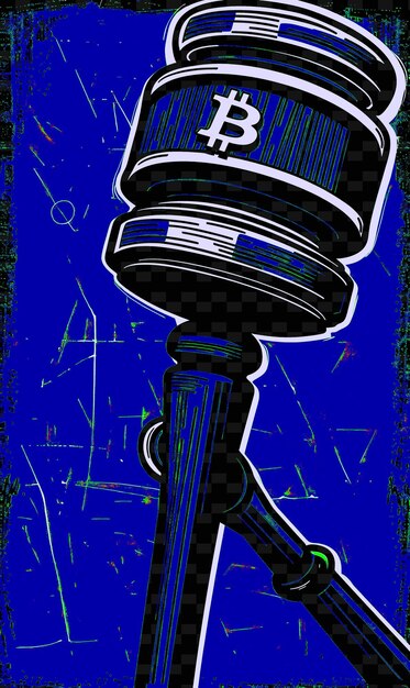 A gavel hitting a sound block against a background of binary code and cryptocurrency logos, symbolizing the enforcement of new crypto regulations in the US. The gavel is made of circuit board material to emphasize the tech-driven context.