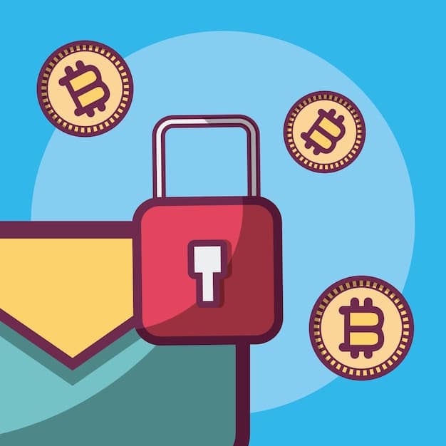 An illustration showing a shield protecting a cryptocurrency wallet, with symbols representing strong passwords, two-factor authentication, and secure storage solutions.