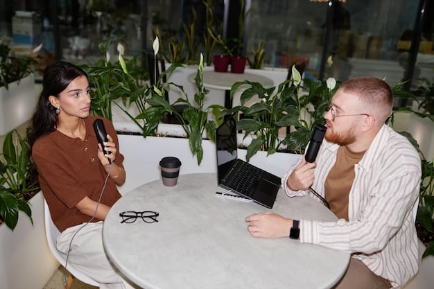 A photograph of a startup founder conducting a customer interview, with the customer gesturing and engaged in a lively discussion, emphasizing the importance of direct customer interaction in the Lean Startup process.