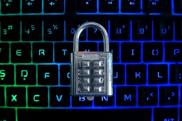 A close-up image of a computer screen displaying code with a lock icon overlaid, symbolizing data privacy and the importance of cybersecurity for startups. The image should convey security and technological expertise.