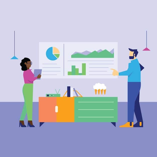 A team is analyzing data through charts and dashboards, discussing insights on user engagement.
