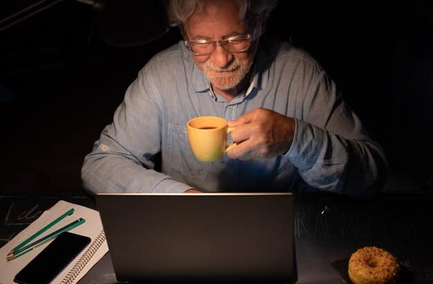 A founder working late in a home office, illuminated by a laptop screen, surrounded by notes and coffee cups, symbolizing the dedication and hard work often associated with bootstrapping a startup.