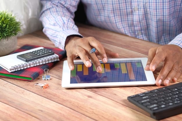 A person analyzing a cash flow statement with a calculator on the table, highlighting key numbers and trends.