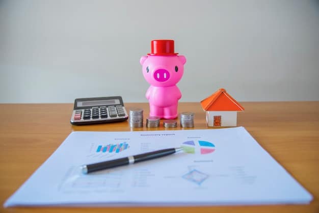 A well-organized budget sheet with highlighted sections for emergency savings, insurance, and diversified investments, alongside a calculator and pen, symbolizing proactive financial planning.