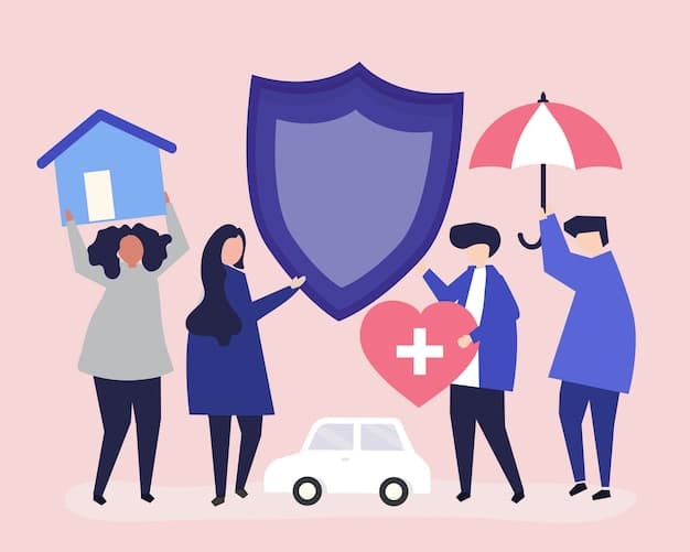 A graphic illustrating risks being transferred from an individual to an insurance company, with a shield symbol representing the insurance policy.