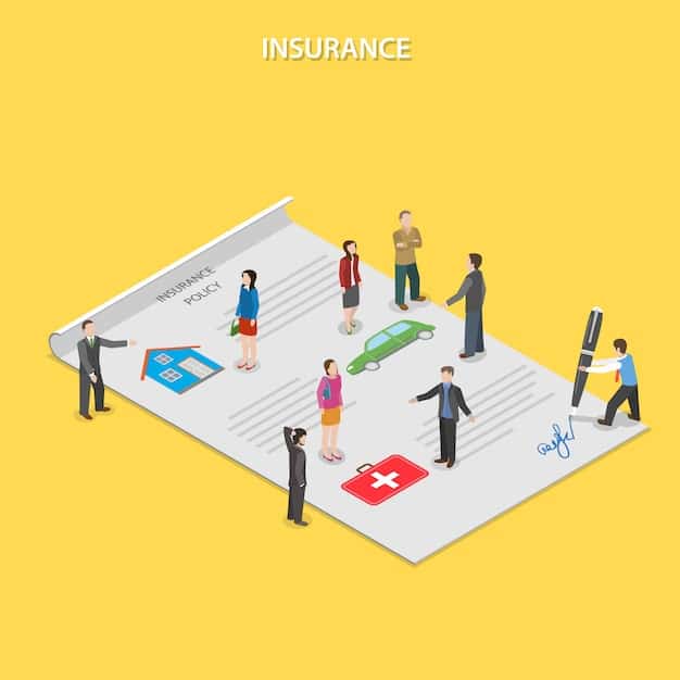 A person is carefully reviewing a variety of insurance policy documents, highlighting key provisions and comparing coverage options with a detailed checklist.