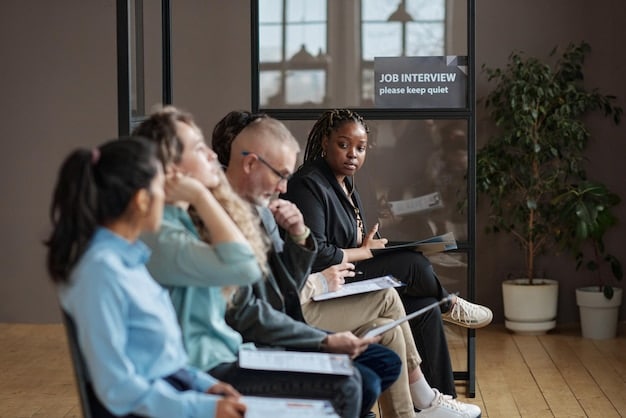 A diverse group of people in a financial planning seminar, listening attentively to a presenter who is explaining the benefits of working with a fiduciary financial advisor. The scene conveys a sense of community and learning.