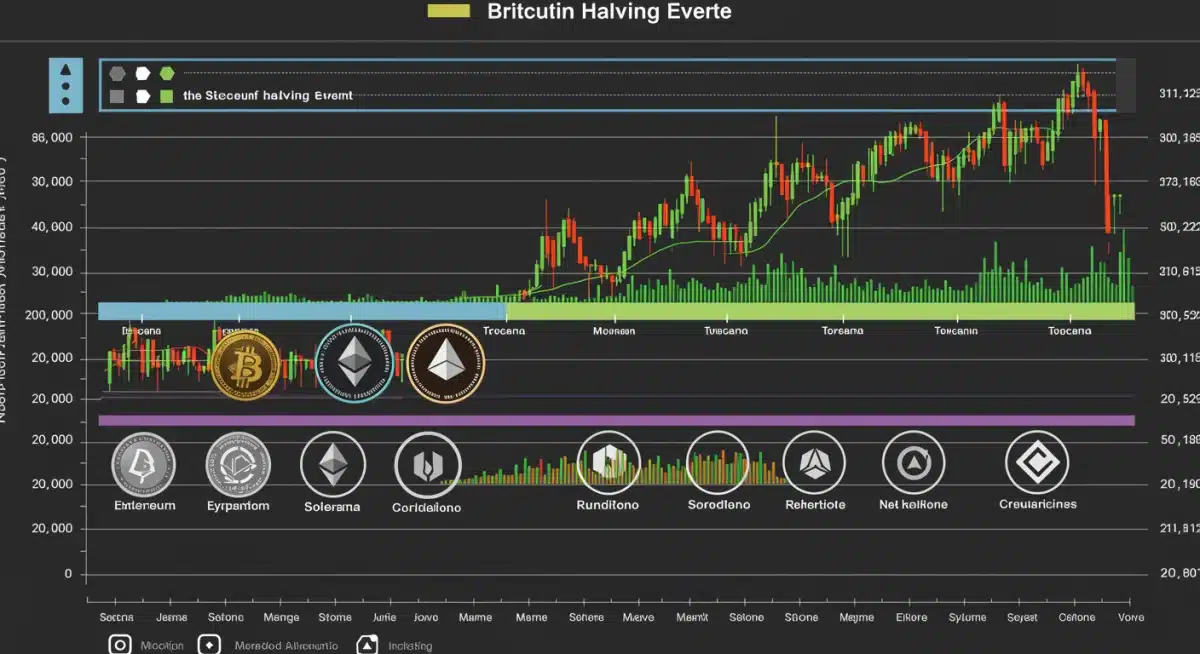 Chart illustrating altcoin price trends three months post Bitcoin halving event