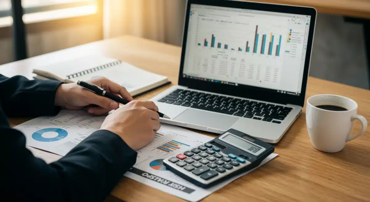 Person reviewing financial documents for HSA investment planning.