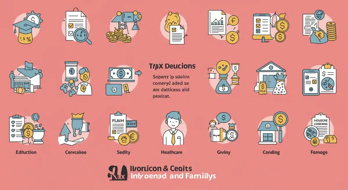 Infographic detailing various tax deductions and credits for US taxpayers