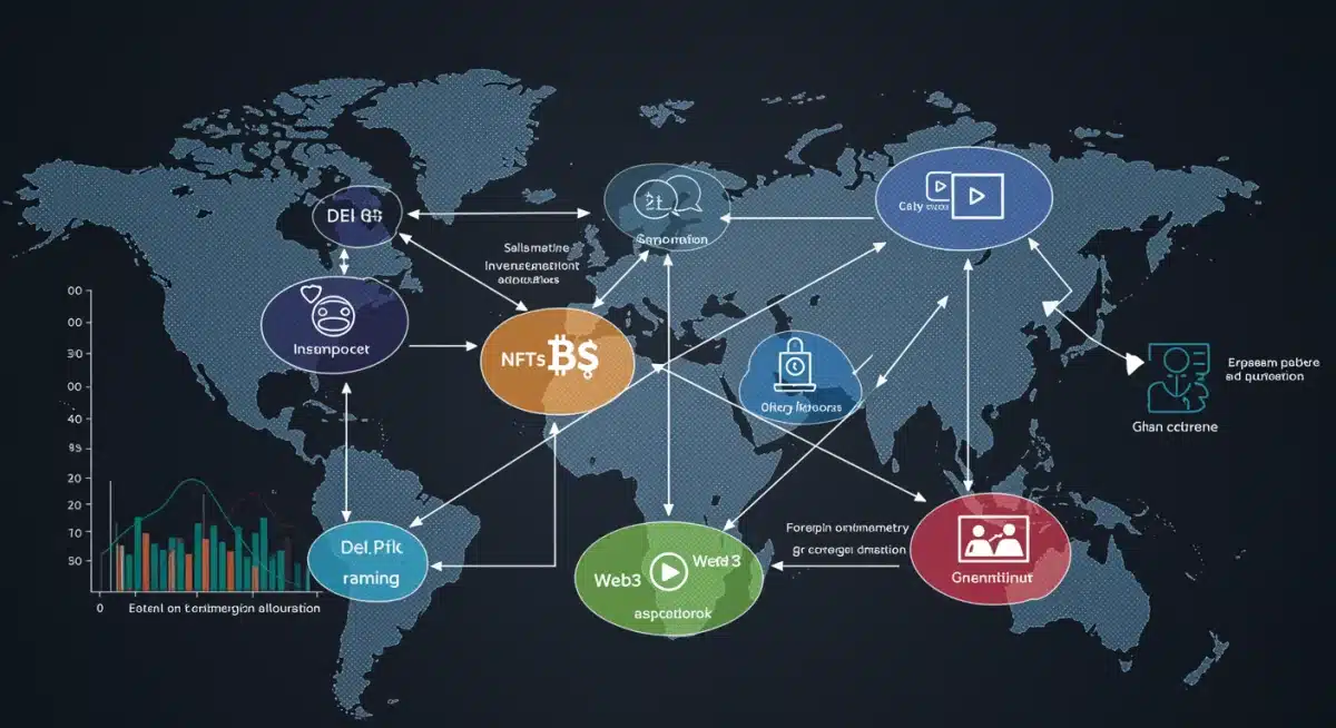 Infographic showing crypto market sectors and investment flows