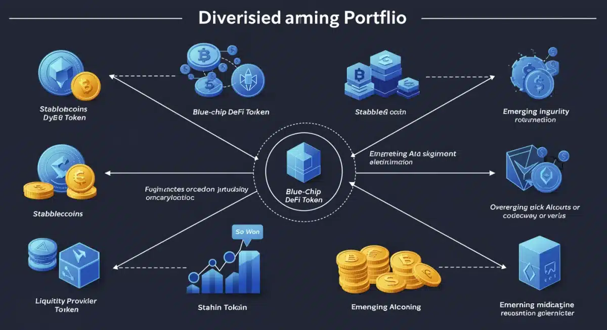 Infographic of a diversified yield farming portfolio