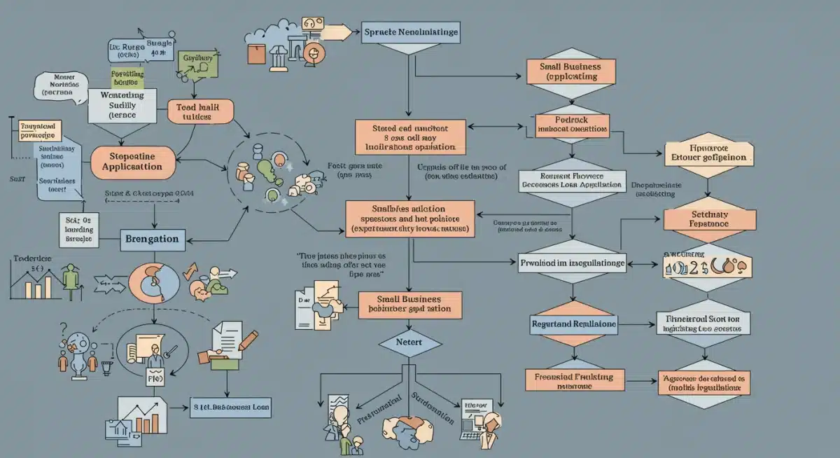 Complex financial flowchart outlining 2025 federal lending compliance
