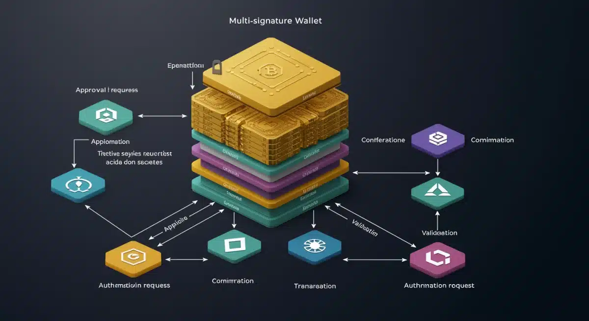 Multi-signature wallet diagram with approval flow
