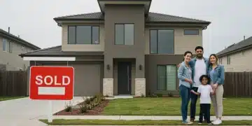 Family in front of new home, symbolizing successful financial planning for major life events in 2026.