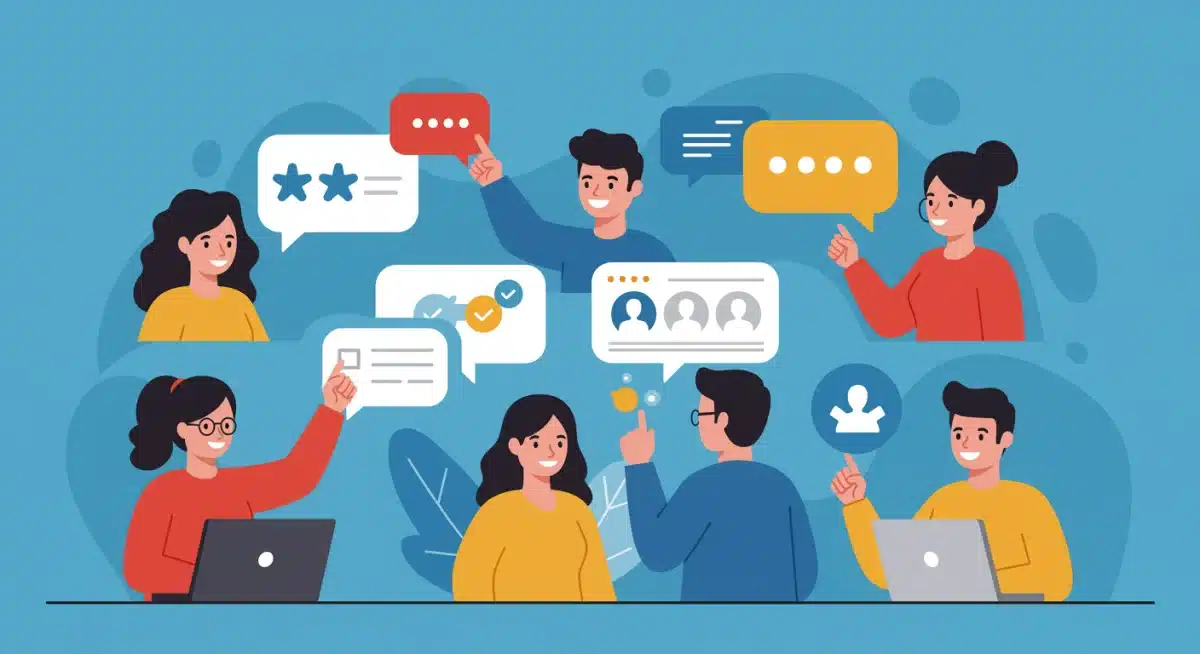 Diverse customers showing satisfaction with a product or service