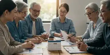 People discussing retirement plans with a financial advisor for 2026