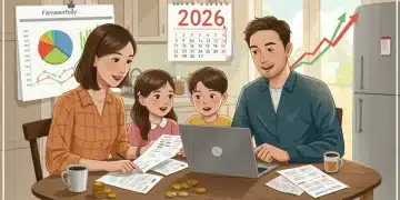 Family reviewing financial documents, preparing for 2026 tax law changes