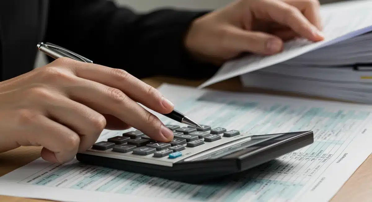 Hands calculating tax implications of new laws