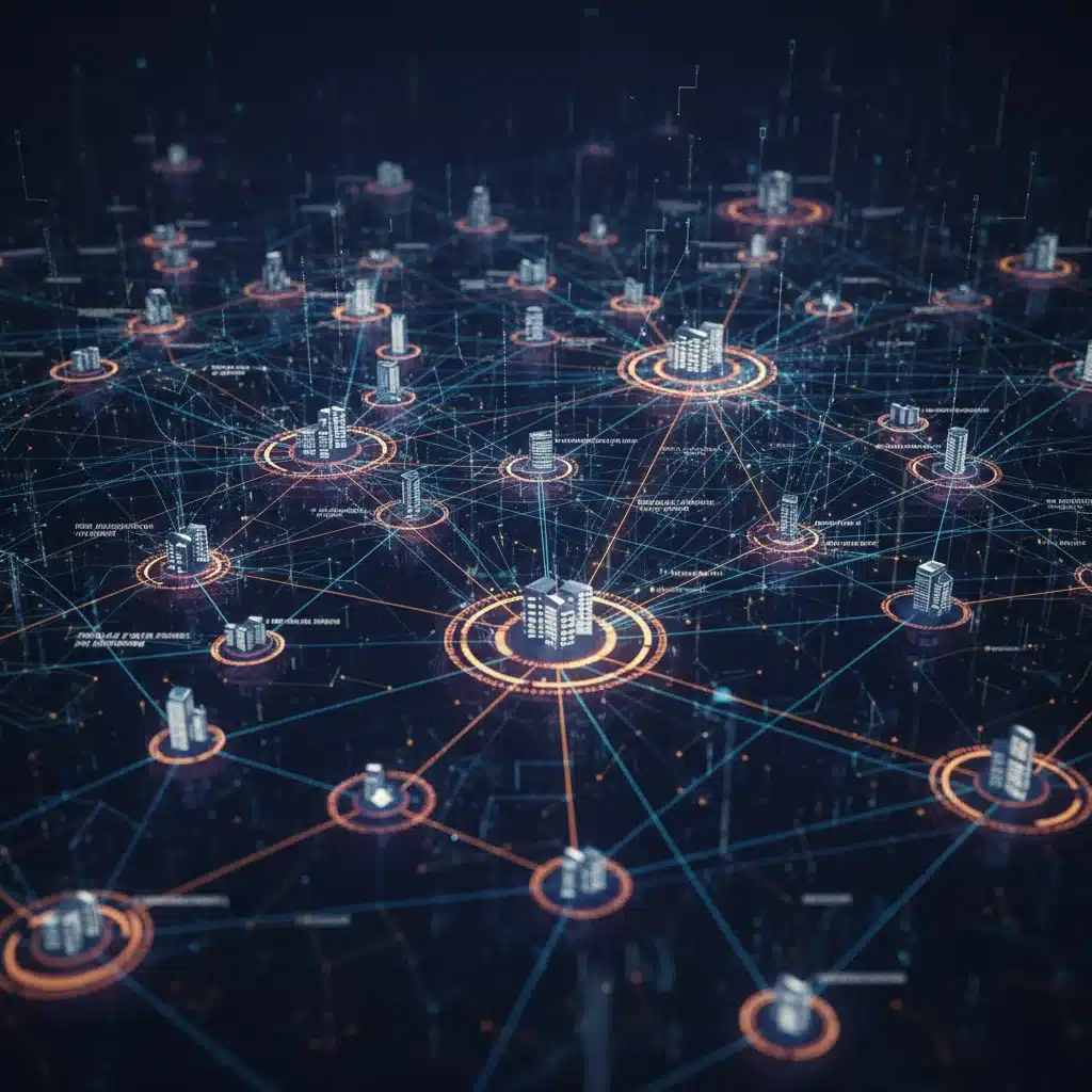Complex digital network illustrating strategic integration and ecosystem growth through acquisitions.