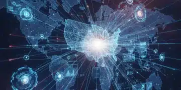 Global supply chain network with US focus, digital integration, and future-oriented design.