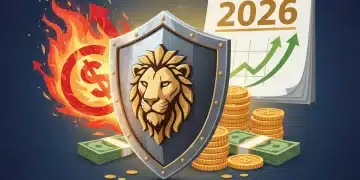 Shield protecting money from inflation, symbolizing financial security in 2026.