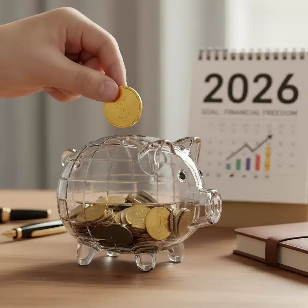 Hand putting coin into piggy bank for emergency savings