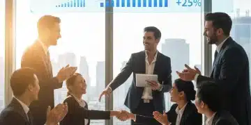Business leaders shaking hands after successful startup acquisition deal closure, showing maximized value