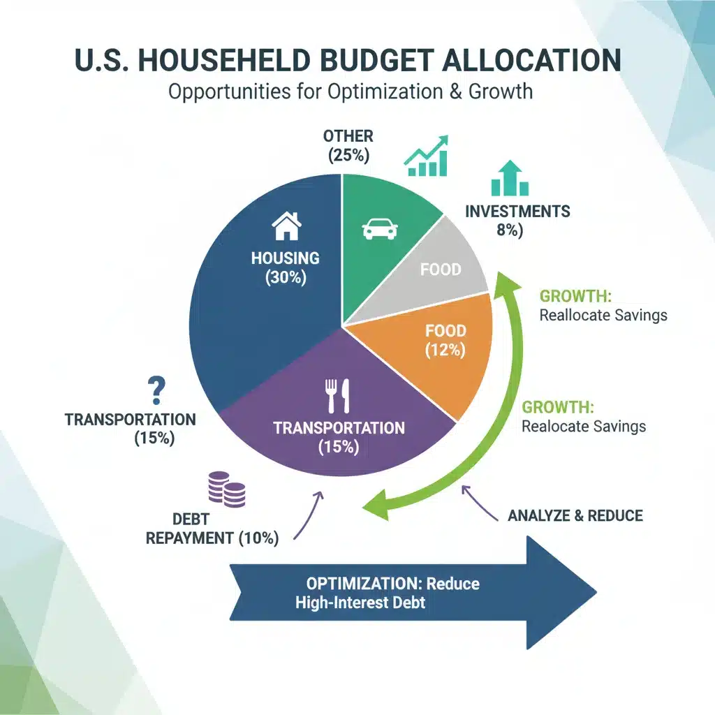 Budget allocation pie chart for financial planning